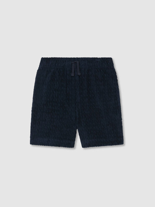 Reiss Navy Tide 3-9 yrs Towelling Drawstring Shorts image 1