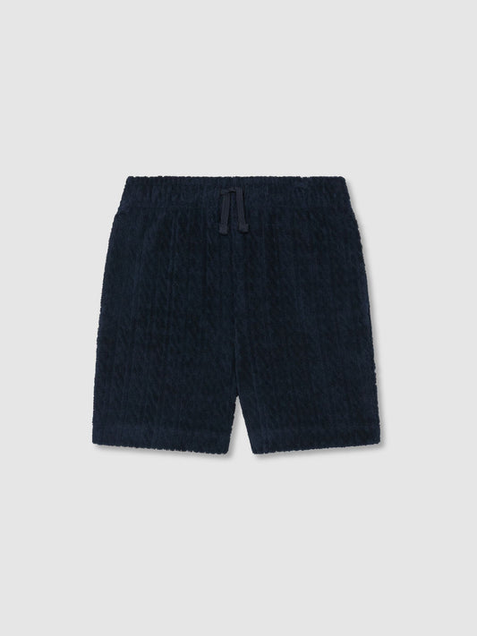 Reiss Navy Tide 3-9 yrs Towelling Drawstring Shorts image 1