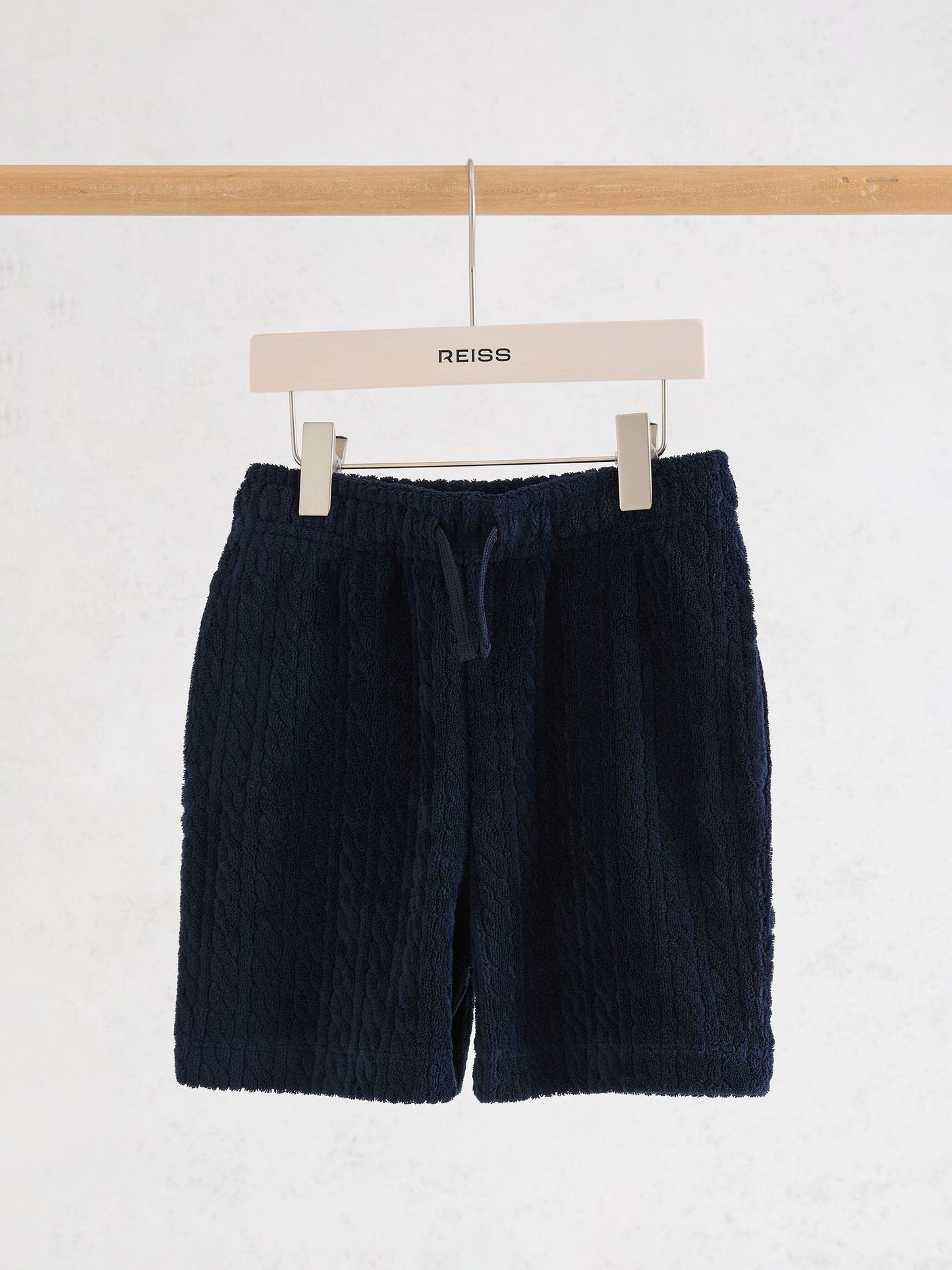 Reiss Navy Tide 3-9 yrs Towelling Drawstring Shorts image 2