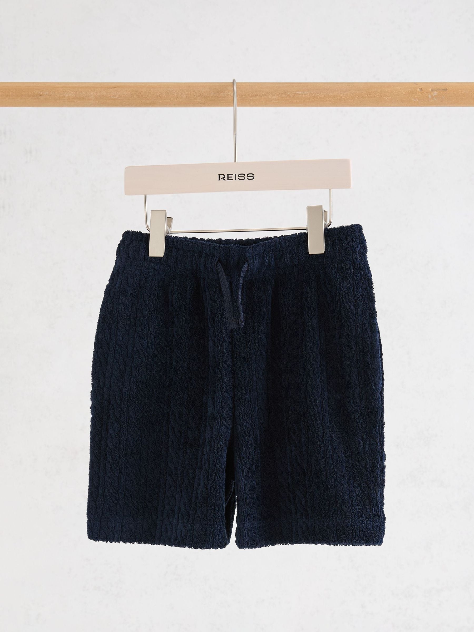 Reiss Navy Tide 3-9 yrs Towelling Drawstring Shorts image 2