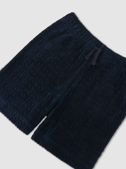 Reiss Navy Tide 13-14 yrs Towelling Drawstring Shorts image 1