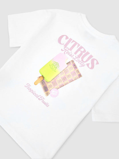 Reiss Optic White Baden 9-13 yrs Cotton Ice Lolly-Print T-Shirt image 1