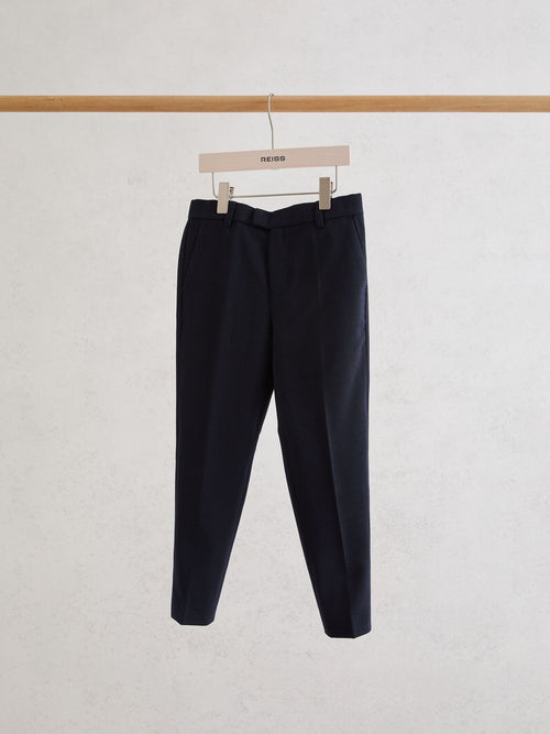 Reiss Navy Belmont T 9-13 yrs Slim-Fit Trousers With Wool image 1