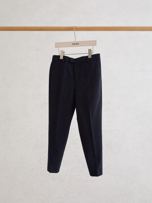 Reiss Navy Belmont T 9-13 yrs Slim-Fit Trousers With Wool image 1