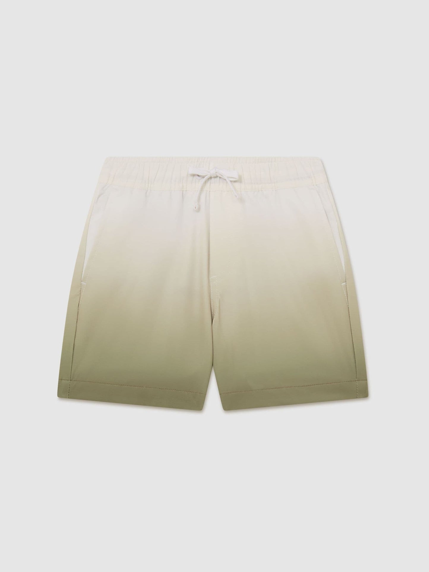 Reiss Green/White Cliff 3-9 yrs Printed Drawstring Swim Shorts image 1