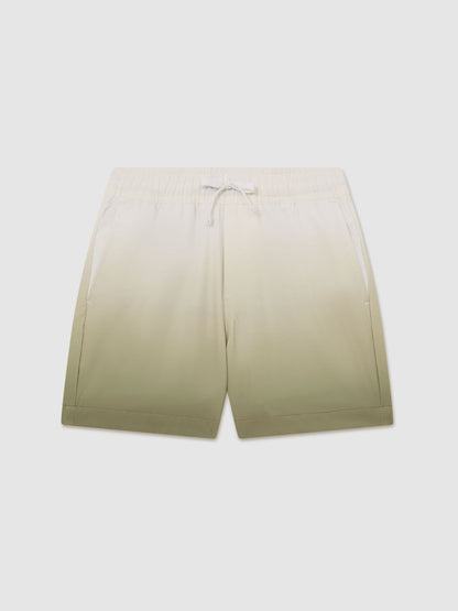 Reiss Green/White Cliff 3-9 yrs Printed Drawstring Swim Shorts image 1