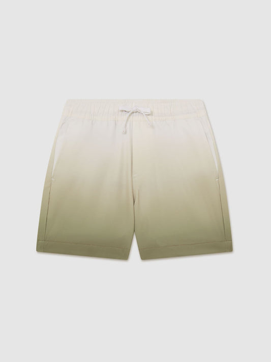 Reiss Green/White Cliff 3-9 yrs Printed Drawstring Swim Shorts image 1