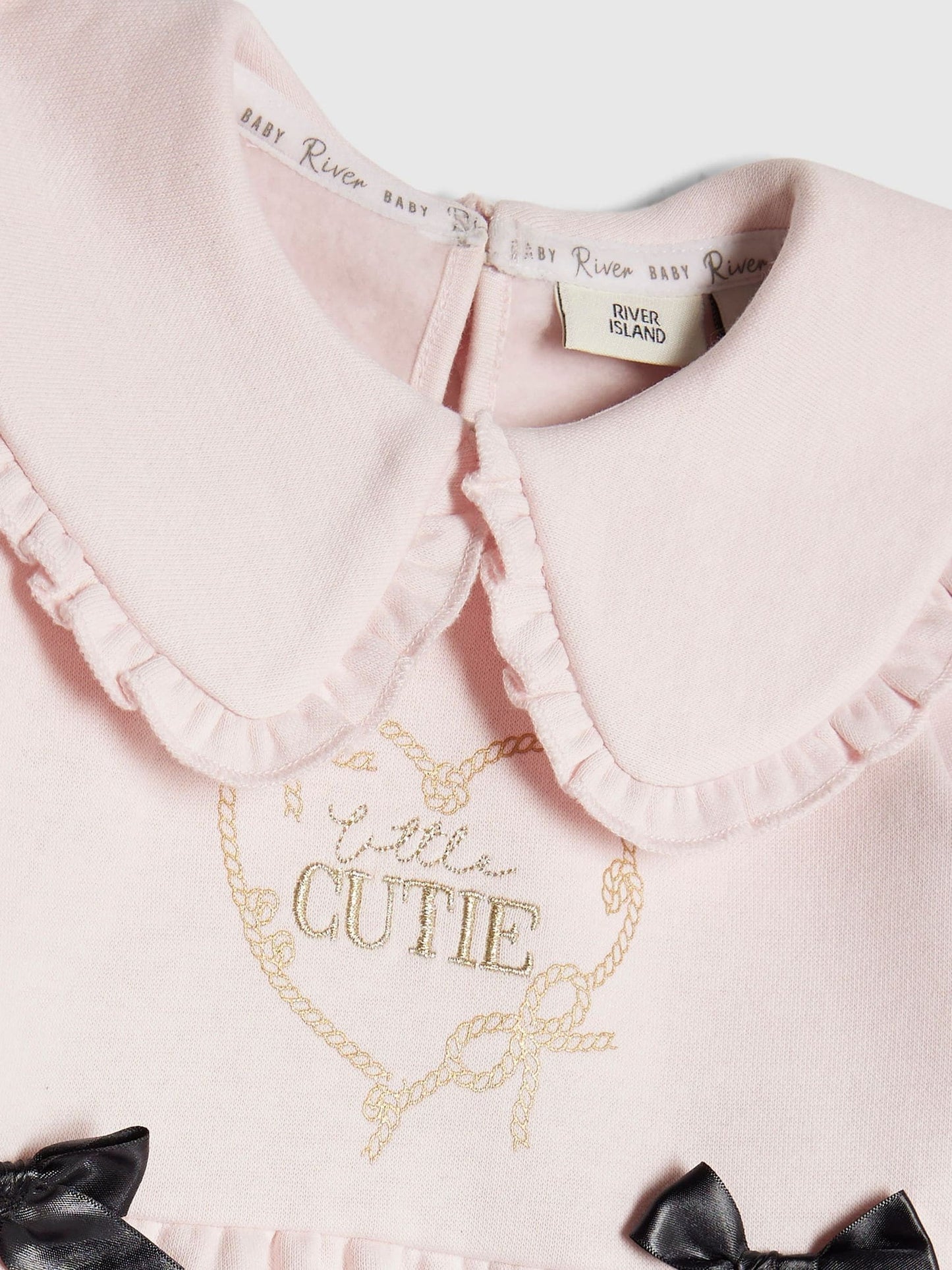 River Island Pink Cute Bow Sweat & Leggings Set image 4