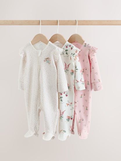 Pink Baby Sleepsuits 3 Pack image 1