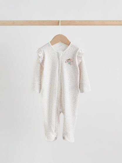 Pink Baby Sleepsuits 3 Pack image 2