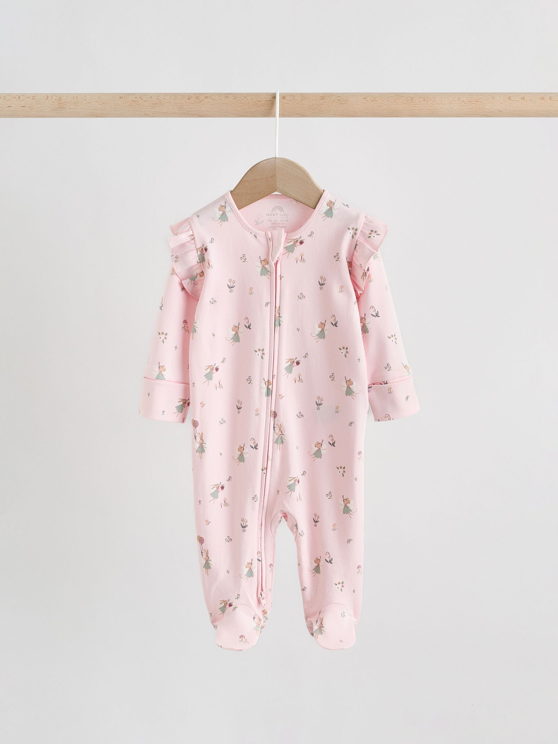 Pink Baby Sleepsuits 3 Pack image 4