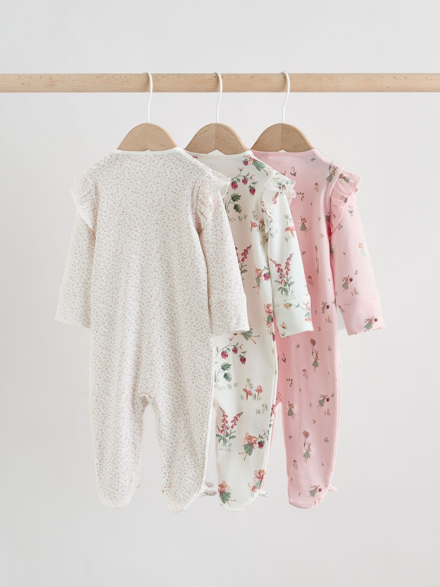Pink Baby Sleepsuits 3 Pack image 5