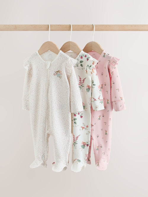 Pink Baby Sleepsuits 3 Pack image 1