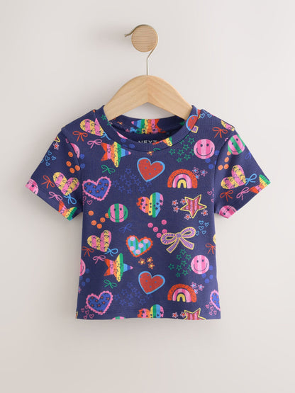 Dsiney Kidz - Multi Bright Short Sleeve Ribbed T-Shirts 4 Pack (3-16yrs) image 6