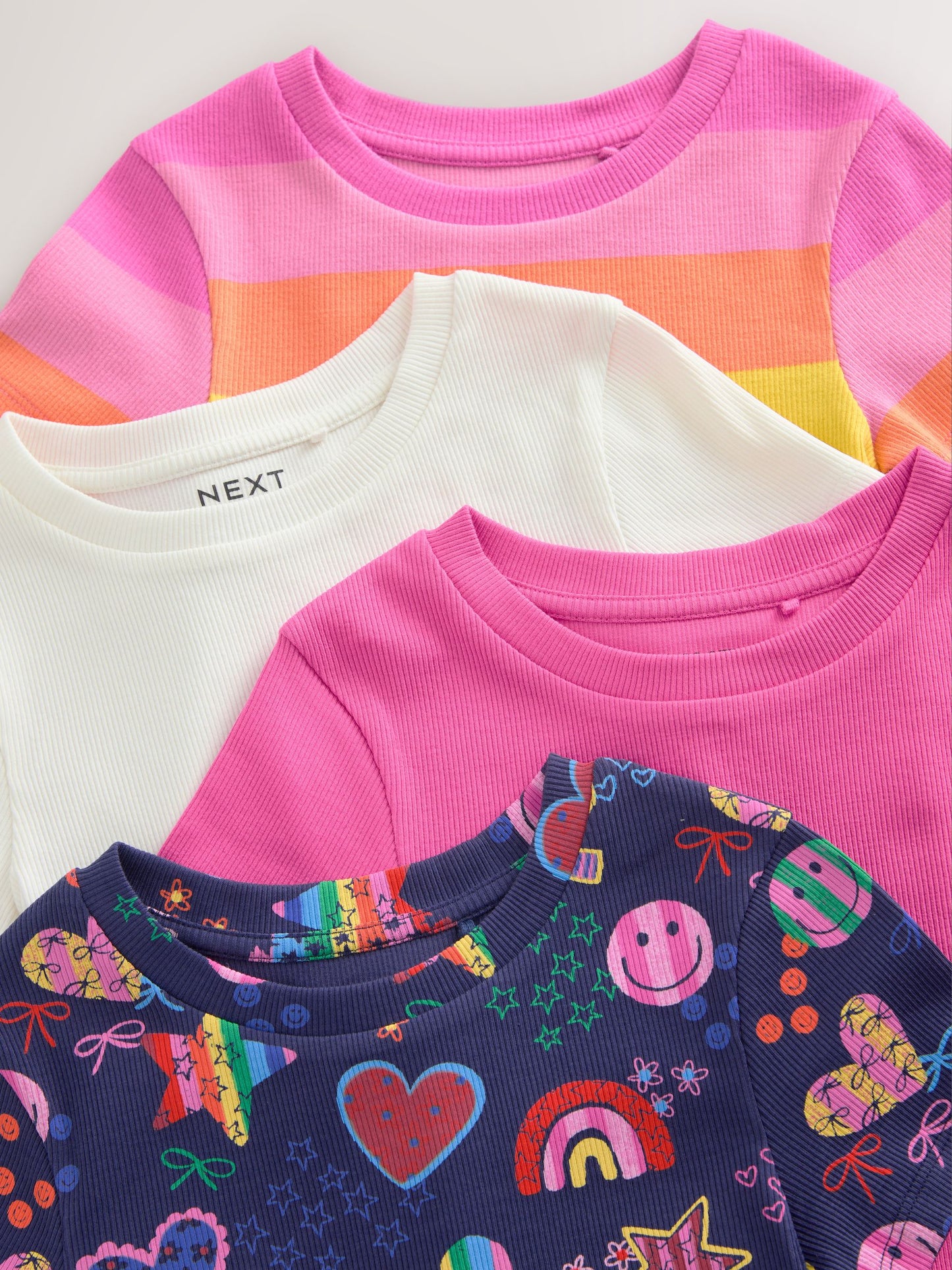 Dsiney Kidz - Multi Bright Short Sleeve Ribbed T-Shirts 4 Pack (3-16yrs) image 7