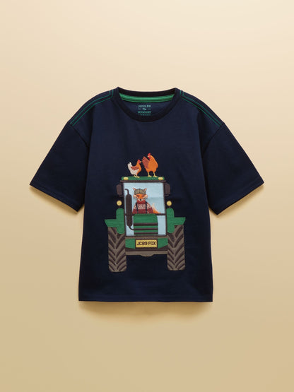 Joules Boys' Archie Navy Applique Graphic T-Shirt image 1