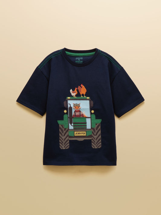 Joules Boys' Archie Navy Applique Graphic T-Shirt image 1
