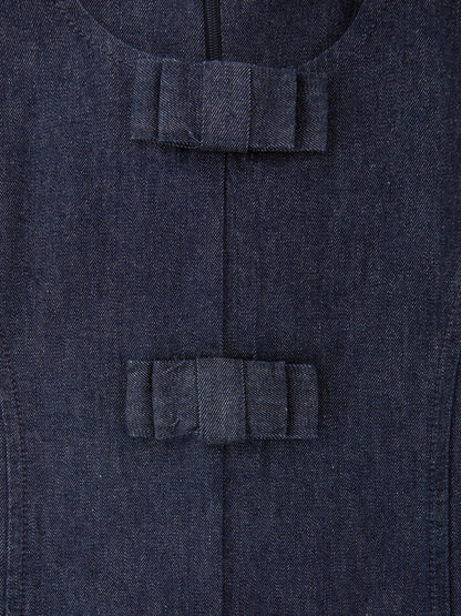 Reiss Indigo Ruby 3-9 yrs Sleeveless Pleated Denim Dress image 5