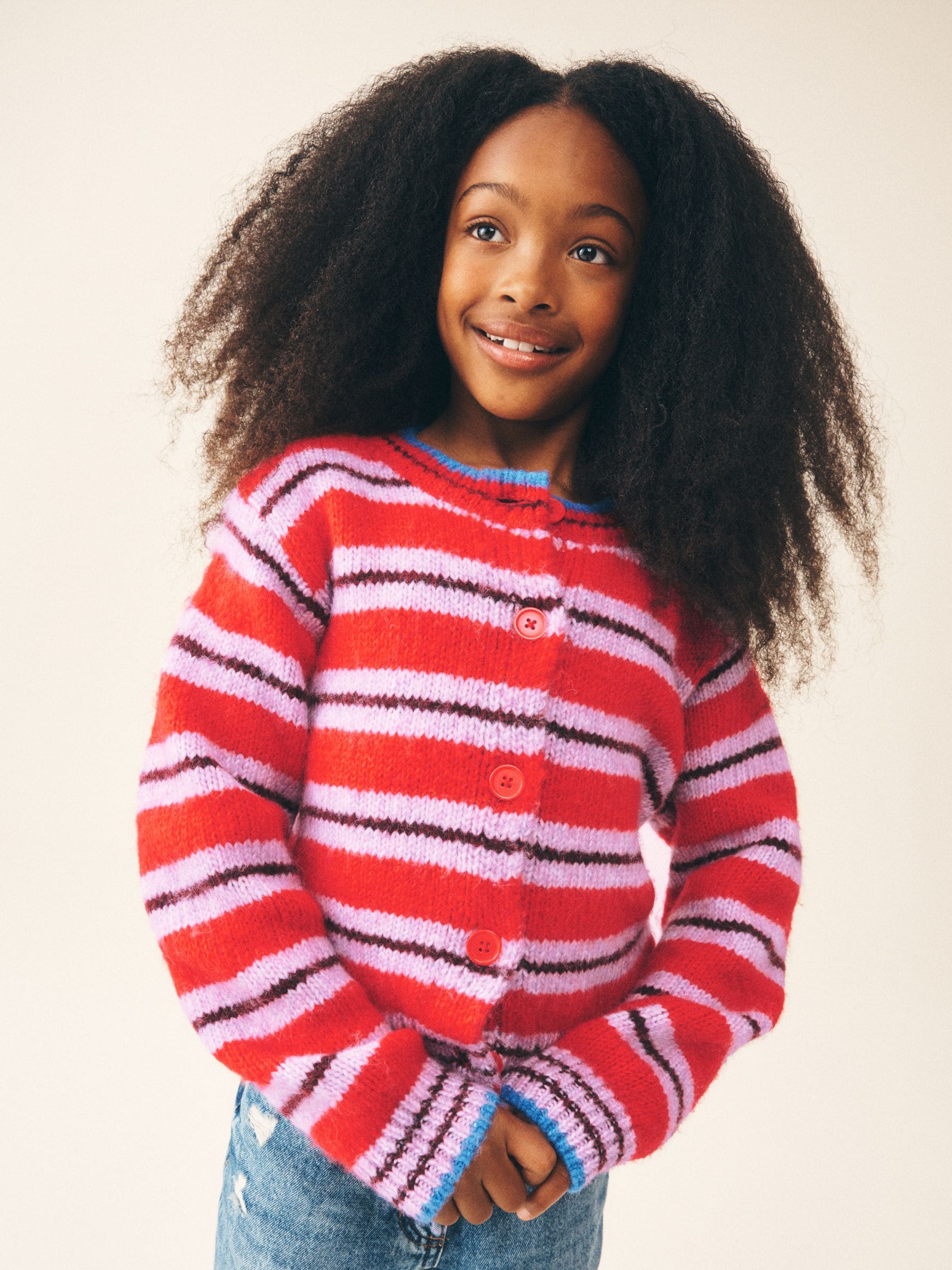 Dsiney Kidz - Red Stripe Knitted Cardigan (3-16yrs) image 1