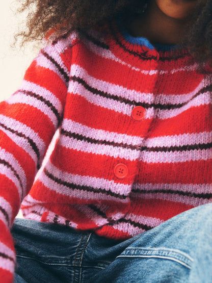 Dsiney Kidz - Red Stripe Knitted Cardigan (3-16yrs) image 2