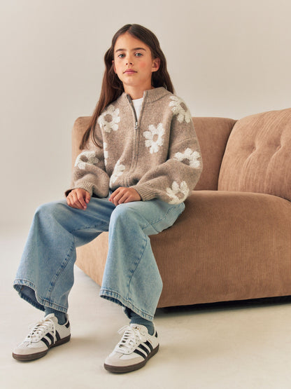 Dsiney Kidz - Neutral Daisy Zip Through Cardigan (3-16yrs) image 3