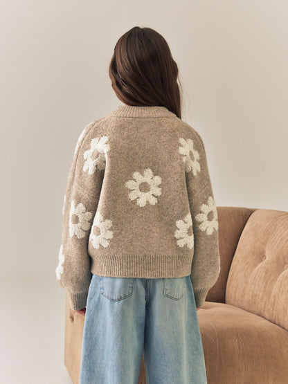 Dsiney Kidz - Neutral Daisy Zip Through Cardigan (3-16yrs) image 4