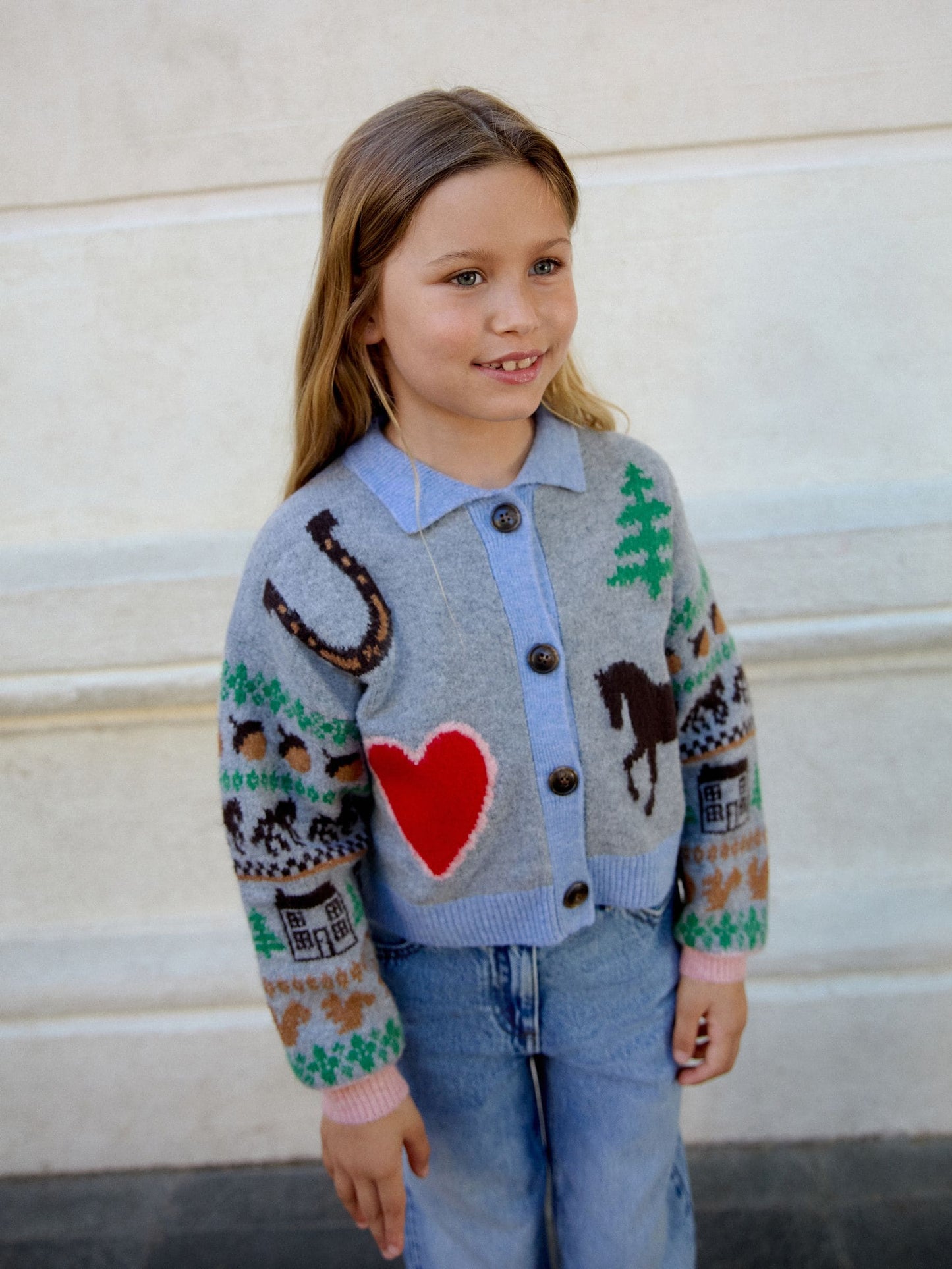 Dsiney Kidz - Grey Horse Collared Cardigan (3-16yrs) image 1