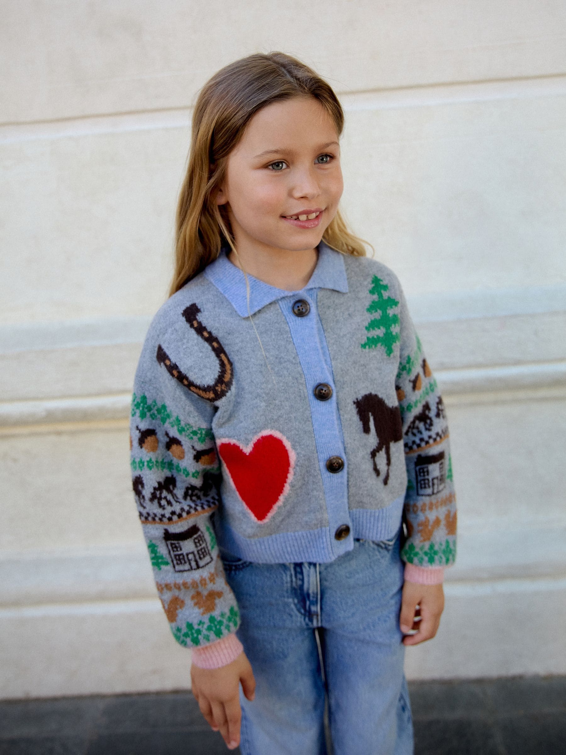 Dsiney Kidz - Grey Horse Collared Cardigan (3-16yrs) image 1