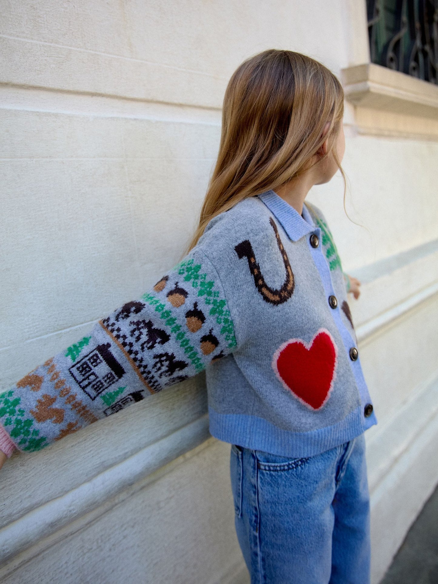 Dsiney Kidz - Grey Horse Collared Cardigan (3-16yrs) image 2