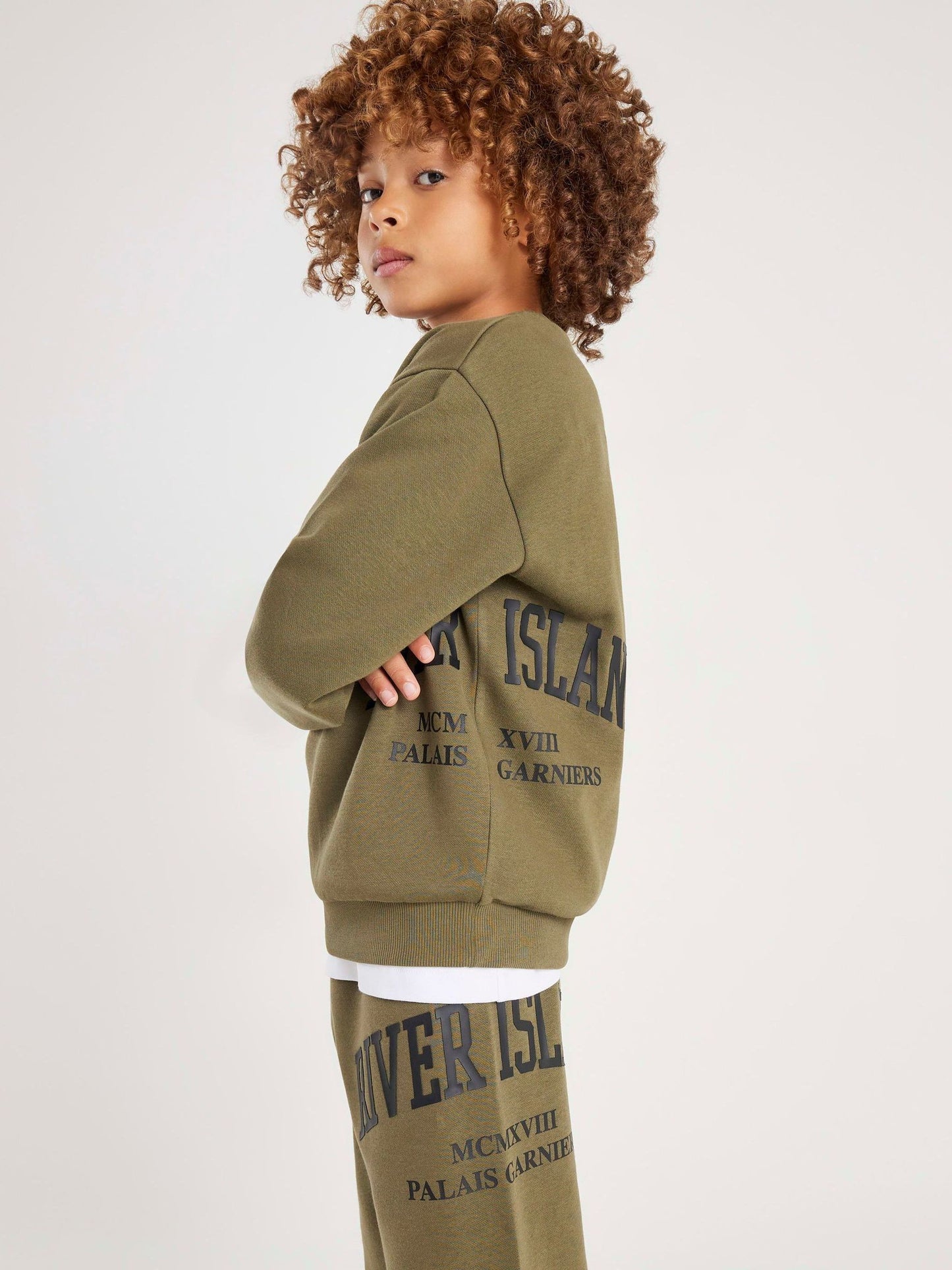 Dsiney Kidz - River Island Green River Varsity Sweatshirt & Jogger Set image 2