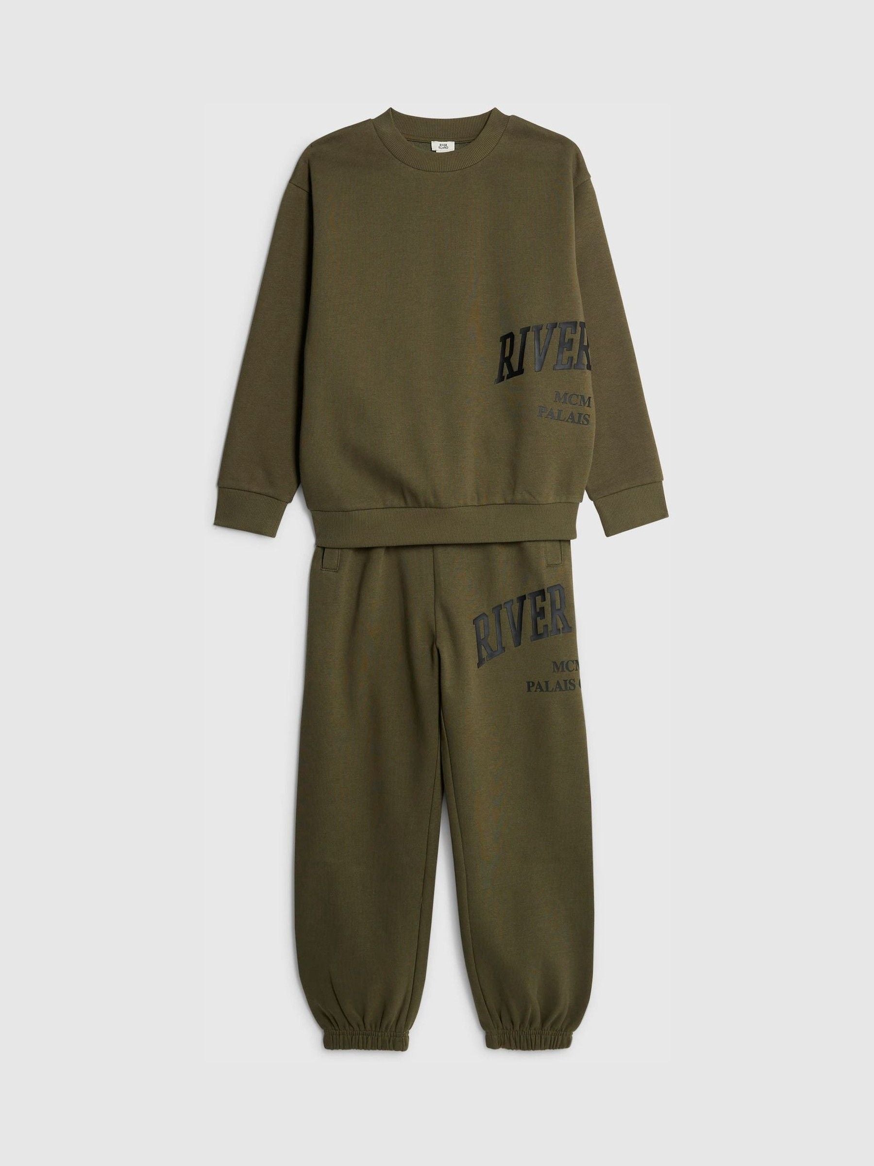 Dsiney Kidz - River Island Green River Varsity Sweatshirt & Jogger Set image 3