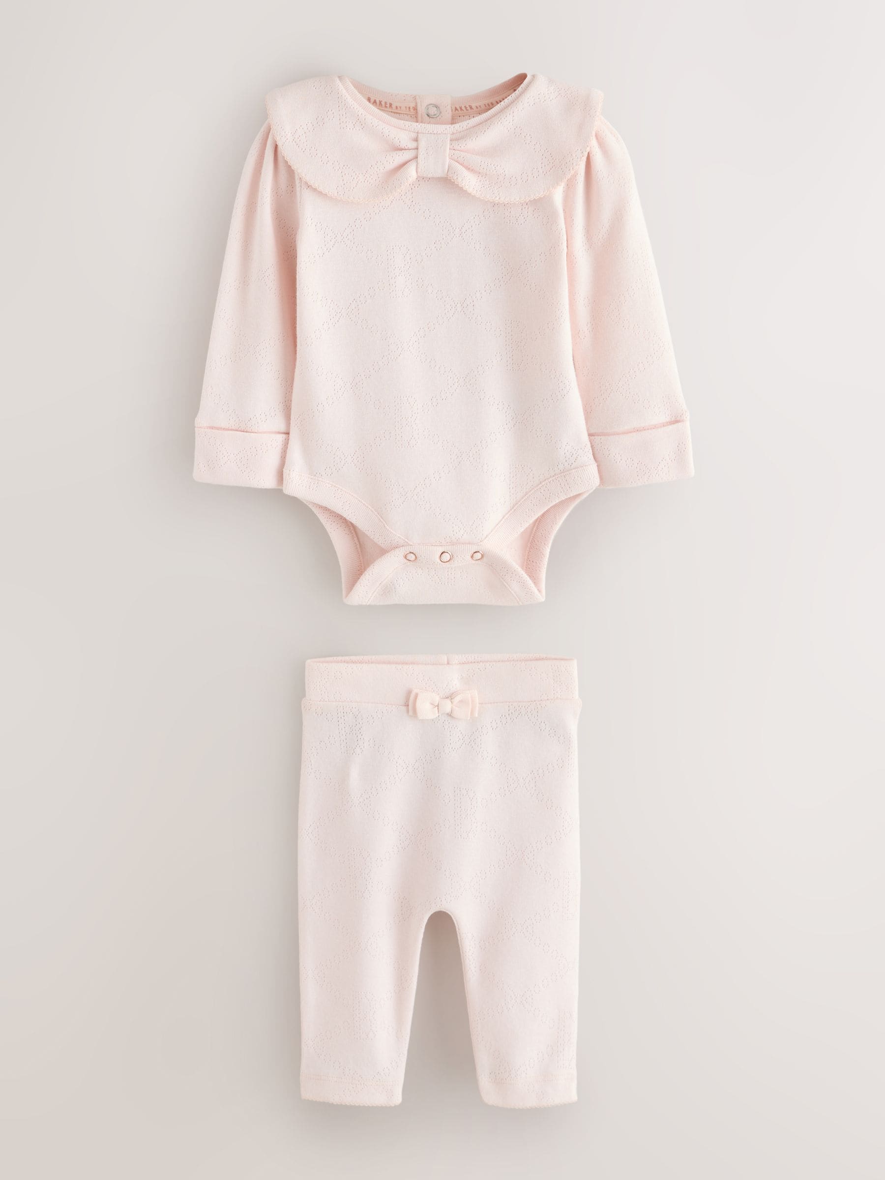 Baker by Ted Baker Pointelle Bow Bodysuit & Legging Set 2 Piece image 1