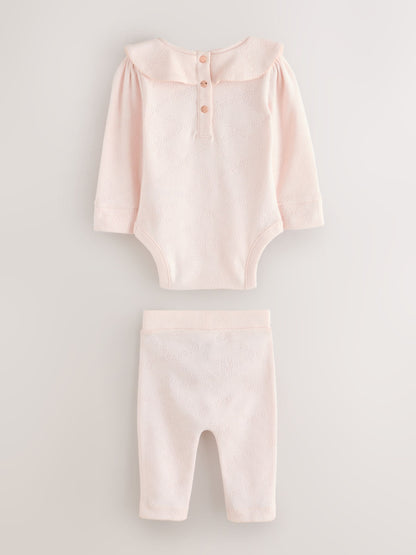 Baker by Ted Baker Pointelle Bow Bodysuit & Legging Set 2 Piece image 2