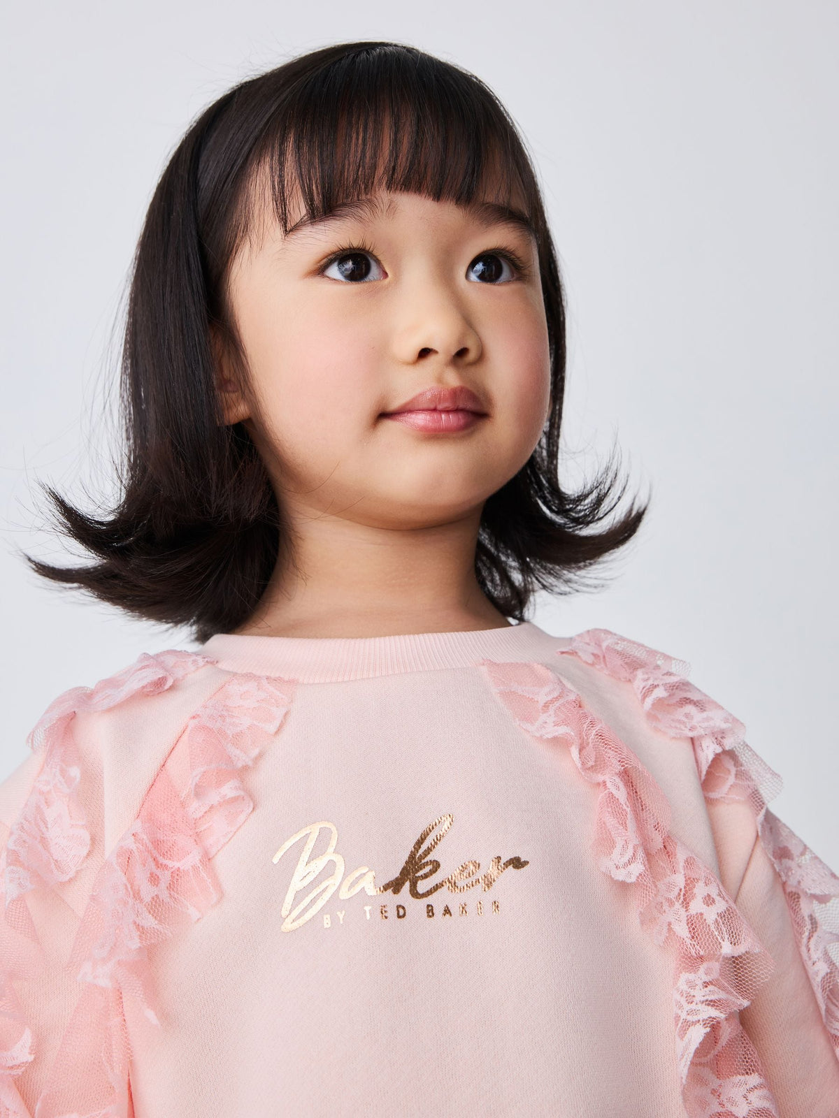 Dsiney Kidz - Baker by Ted Baker Pink Lace Trim Sweat Top & Joggers Set 2 Piece image 4