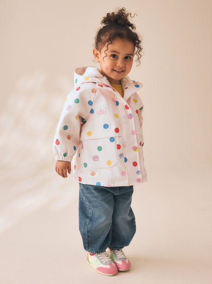 Dsiney Kidz - Cream Polka Dot Waterproof Faux Fur Lined Jacket (12mths-7yrs) image 1