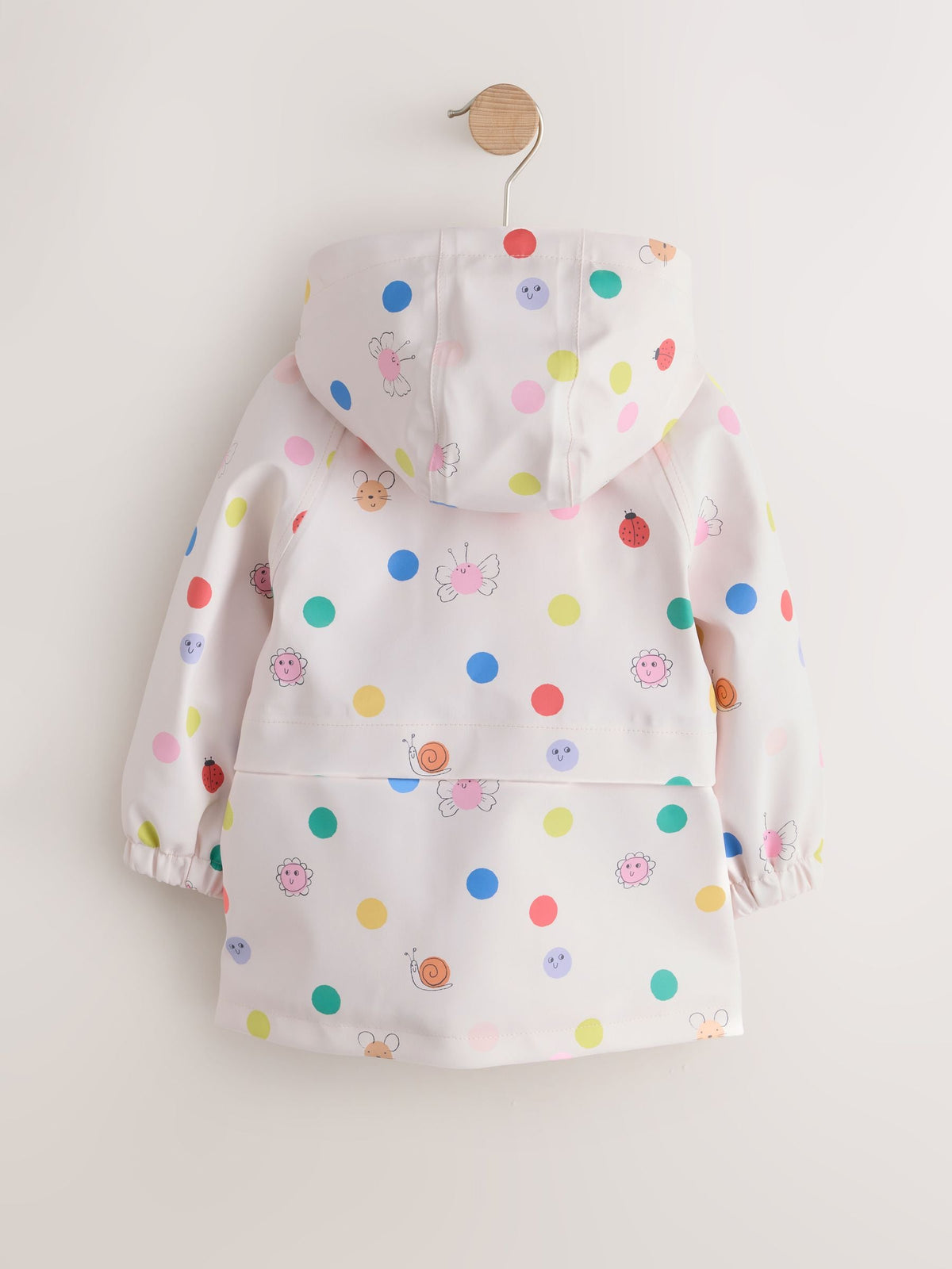 Dsiney Kidz - Cream Polka Dot Waterproof Faux Fur Lined Jacket (12mths-7yrs) image 7