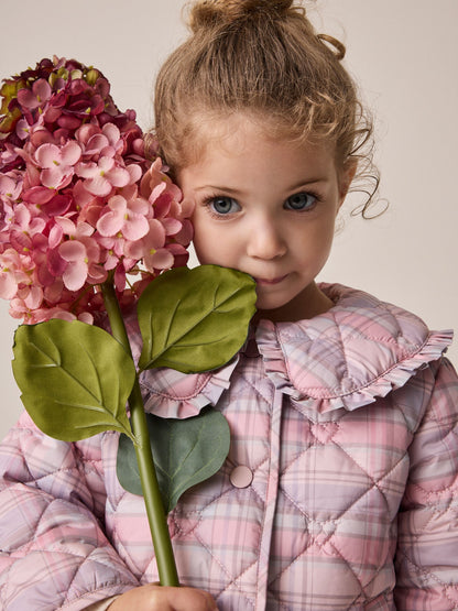 Dsiney Kidz - Pink Check Shower Resistant Frill Collar Quilted Jacket (3mths-7yrs) image 3