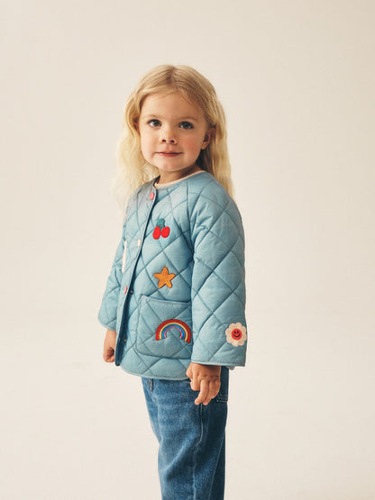 Dsiney Kidz - Green Badge Applique Shower Resistant Quilted  Jacket (3mths-7yrs) image 1