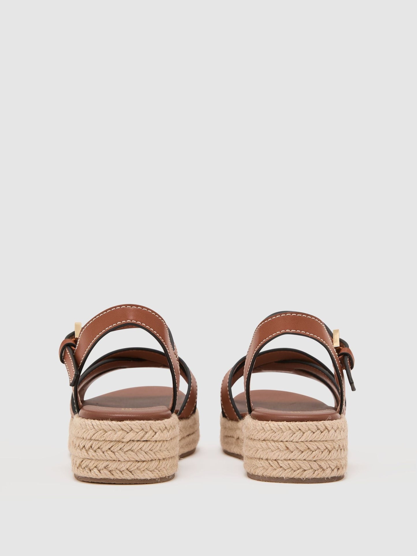 Reiss Tan Hazel Girls Leather Strappy Flatform Sandals image 4