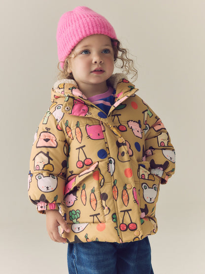 Dsiney Kidz - Character Print Shower Resistant Padded Coat with Hood Spikes (3mths-7yrs) image 1