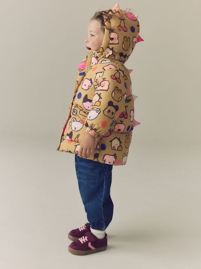Dsiney Kidz - Character Print Shower Resistant Padded Coat with Hood Spikes (3mths-7yrs) image 2