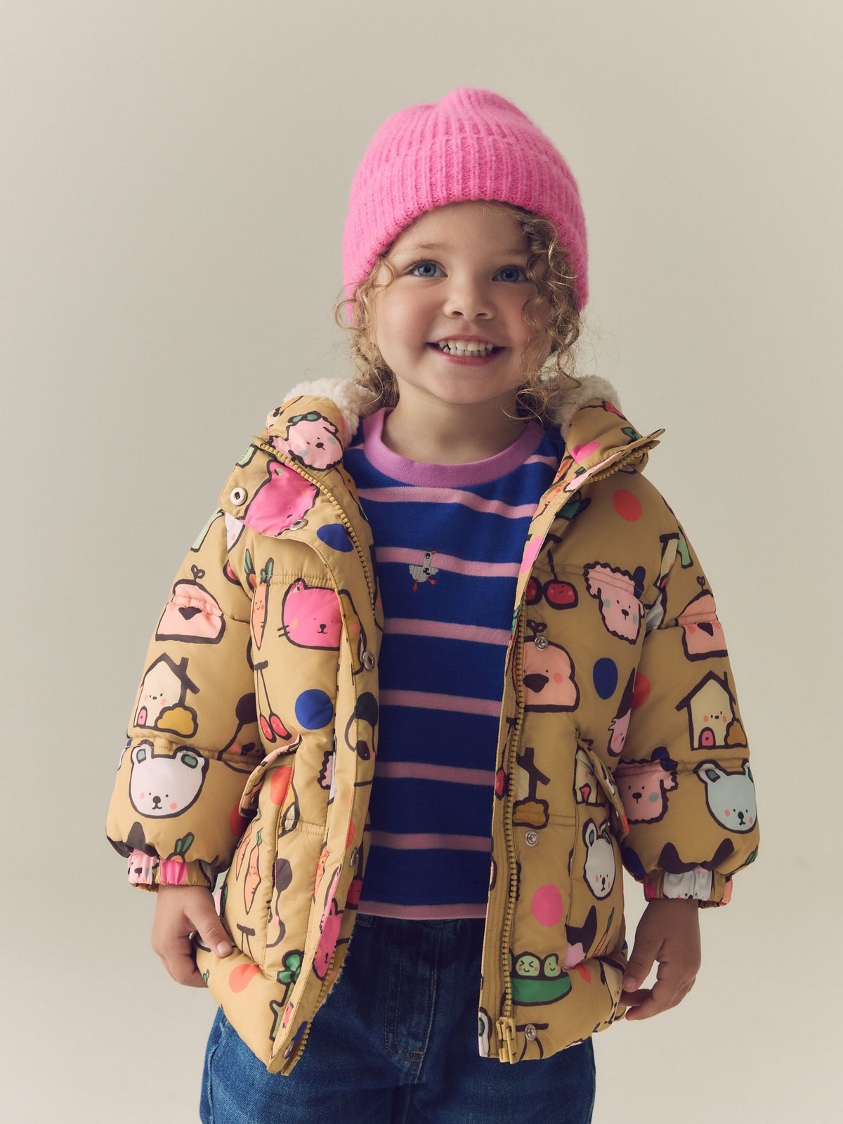 Dsiney Kidz - Character Print Shower Resistant Padded Coat with Hood Spikes (3mths-7yrs) image 3