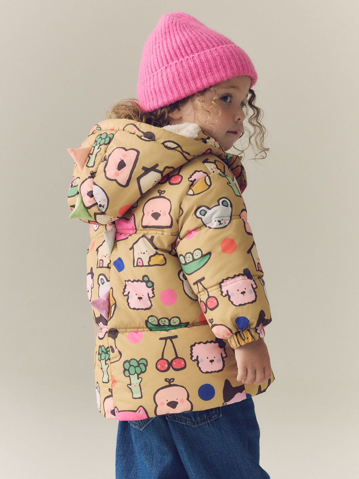 Dsiney Kidz - Character Print Shower Resistant Padded Coat with Hood Spikes (3mths-7yrs) image 4