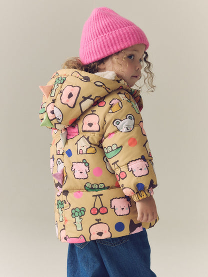 Dsiney Kidz - Character Print Shower Resistant Padded Coat with Hood Spikes (3mths-7yrs) image 4