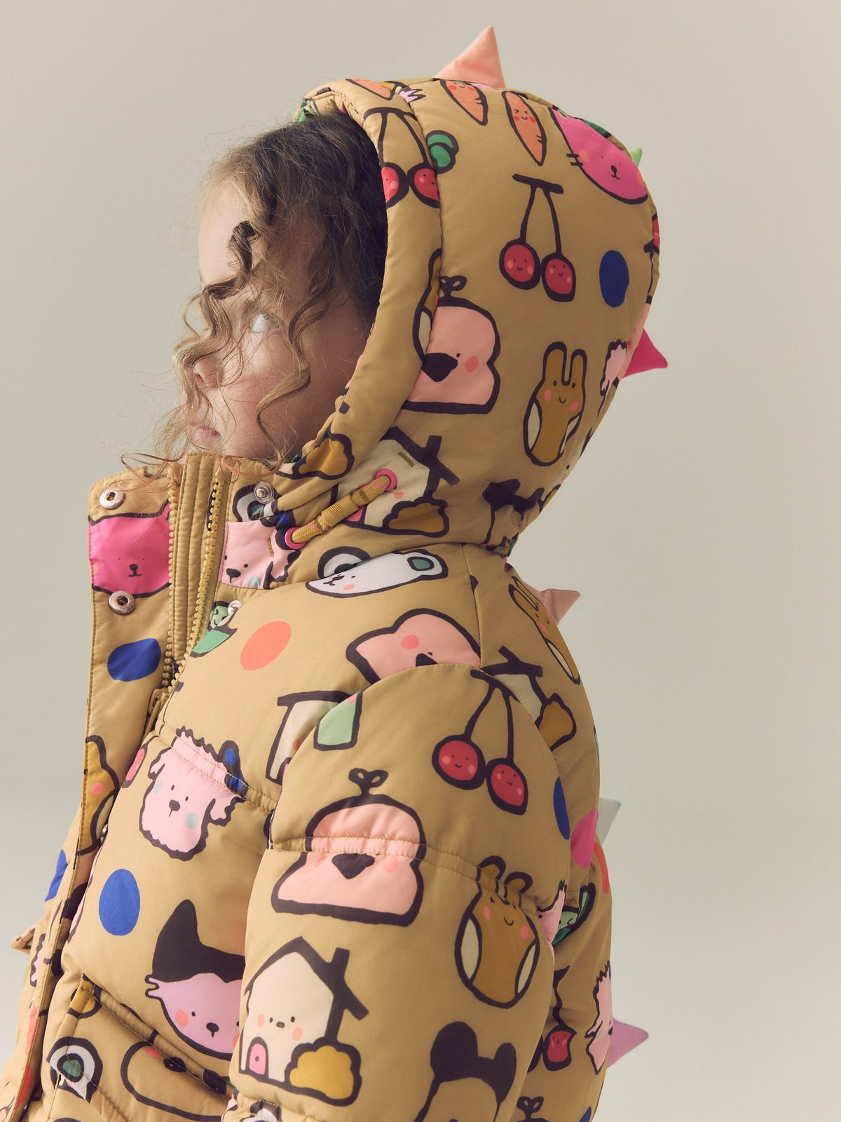 Dsiney Kidz - Character Print Shower Resistant Padded Coat with Hood Spikes (3mths-7yrs) image 5