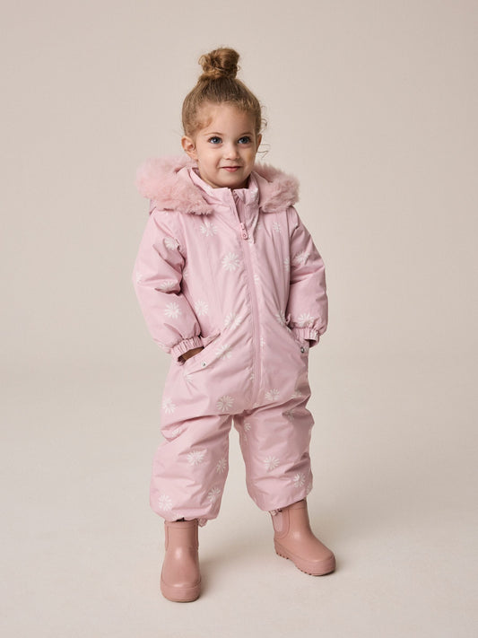 Dsiney Kidz - Pink Floral Waterproof Printed Snowsuit (3mths-7yrs) image 1