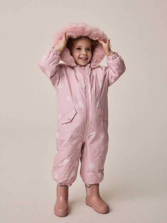 Dsiney Kidz - Pink Floral Waterproof Printed Snowsuit (3mths-7yrs) image 2