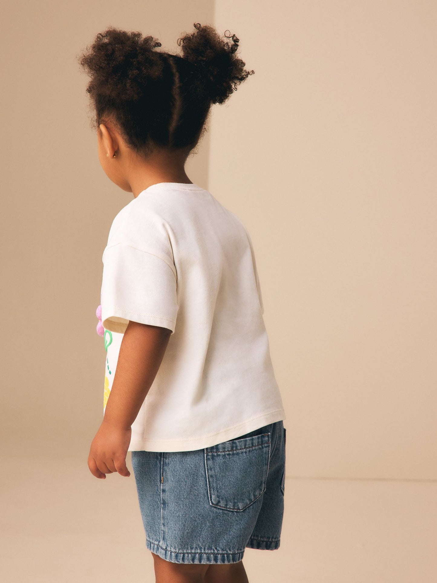 Ecru White Padded Bunny Short Sleeve T-Shirt (3mths-7yrs) image 3