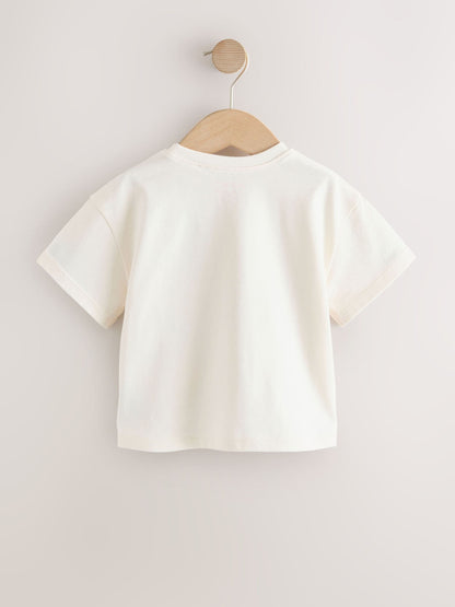 Ecru White Padded Bunny Short Sleeve T-Shirt (3mths-7yrs) image 6