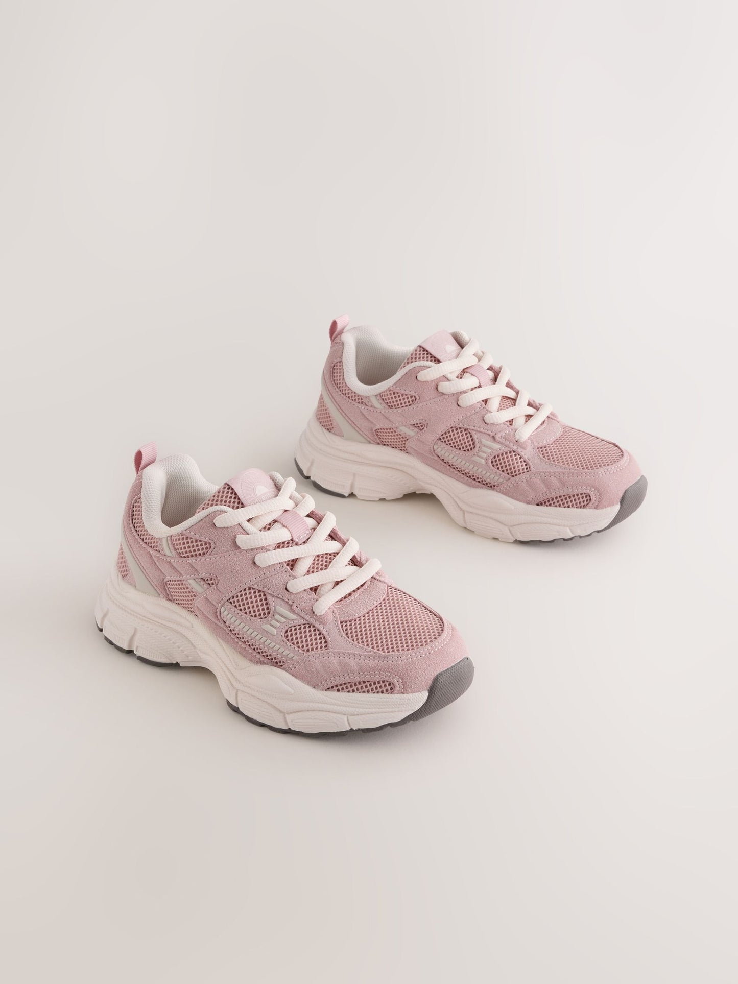 Pink Standard Fit (F) Chunky Lace-Up Trainers image 1